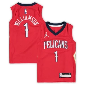 Incantevole Trendy Zion Williamson New Orleans Pelicans Jordan Brand Preschool 2020/21 Fast Break Replica Jersey Statement Edition Red