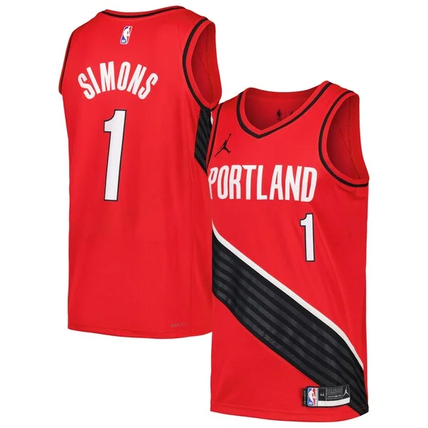 Attraente Anfernee Simons Portland Trail Blazers Jordan Brand Swingman Player Jersey Statement Edition Red/Black