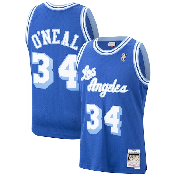 Resistente Shaquille O'Neal Los Angeles Lakers Hardwood Classics Swingman Jersey Royal/Purple/Gold