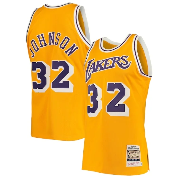 Prestigioso Eccezionale Bellissimo Magic Johnson Los Angeles Lakers 1984/85 Hardwood Classics Authentic Jersey Gold/Purple