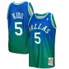 Fantastico Jason Kidd Dallas Mavericks 1994/95 Hardwood Classics Fadeaway Swingman Player Jersey Green/Navy