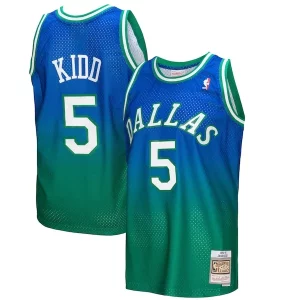 Fantastico Jason Kidd Dallas Mavericks 1994/95 Hardwood Classics Fadeaway Swingman Player Jersey Green/Navy