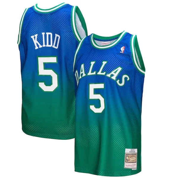 Fantastico Jason Kidd Dallas Mavericks 1994/95 Hardwood Classics Fadeaway Swingman Player Jersey Green/Navy