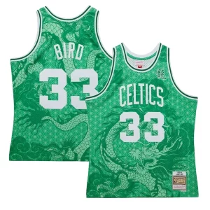Meraviglioso Larry Bird Boston Celtics 1985/86 Hardwood Classics Asian Heritage 6.0 Swingman Throwback Player Jersey Kelly Green