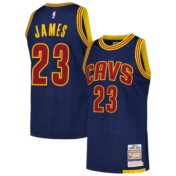 Bellissimo Raffinato LeBron James Cleveland Cavaliers 2015/16 Hardwood Classics Authentic Jersey Navy