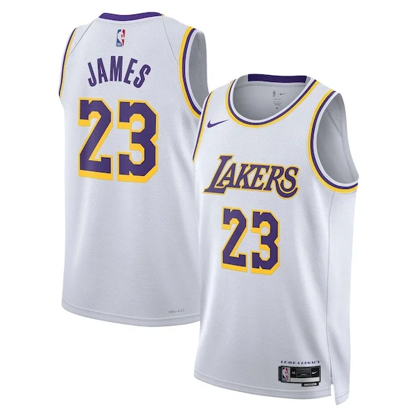 Bellissimo LeBron James Los Angeles Lakers Nike Unisex Swingman Jersey Association Edition White/Gold