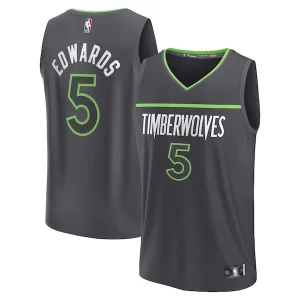 Attraente Fantastico Anthony Edwards Minnesota Timberwolves Youth Fast Break Replica Player Jersey Statement Edition Anthracite