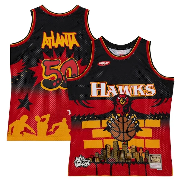 Duraturo Incantevole Elegante Atlanta Hawks x Tats Cru Hardwood Classics Fashion Jersey Black