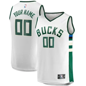 Gorgeous Milwaukee Bucks Youth Fast Break Replica Custom Jersey Association Edition White