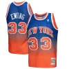 Pratico Cool Patrick Ewing New York Knicks 1991/92 Hardwood Classics Fadeaway Swingman Player Jersey Orange/Royal