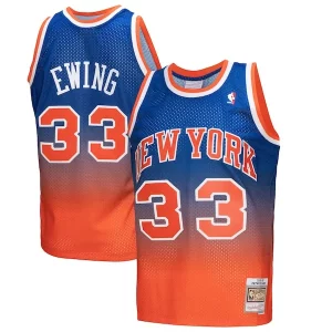 Pratico Cool Patrick Ewing New York Knicks 1991/92 Hardwood Classics Fadeaway Swingman Player Jersey Orange/Royal