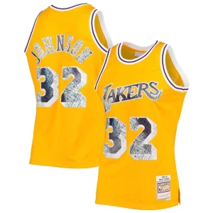 Incantevole Versatile Magic Johnson Los Angeles Lakers 1984/85 Hardwood Classics NBA 75th Anniversary Diamond Swingman Jersey Gold