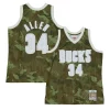 Fantastico Pratico Cool Ray Allen Milwaukee Bucks Hardwood Classics 2000/01 Ghost Green Swingman Jersey Camo