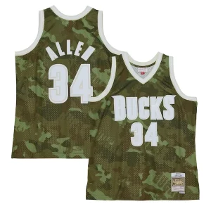 Fantastico Pratico Cool Ray Allen Milwaukee Bucks Hardwood Classics 2000/01 Ghost Green Swingman Jersey Camo