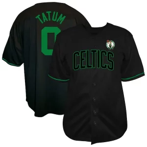 Ottimo Robusto Jayson Tatum Boston Celtics Profile Big & Tall Name & Number Button Up Jersey Black