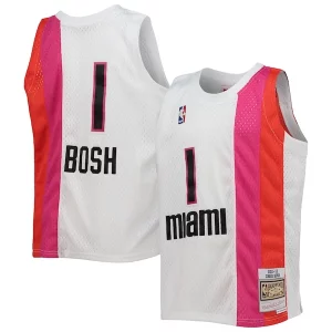 Ottimo Prestigioso Chris Bosh Miami Heat Youth 2011/12 Hardwood Classics Swingman Jersey White