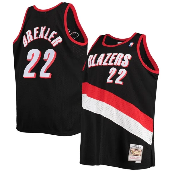 Lussuoso Clyde Drexler Portland Trail Blazers 1991/92 Big & Tall Hardwood Classics Swingman Jersey Black