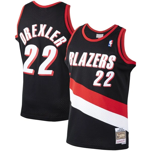 Fascinante Comodo Meraviglioso Clyde Drexler Portland Trail Blazers 1991/92 Hardwood Classics Swingman Jersey Black