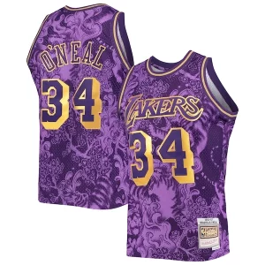 Meraviglioso Classico Ottimo Shaquille O'Neal Los Angeles Lakers Hardwood Classics 1996/97 Lunar New Year Swingman Jersey Purple