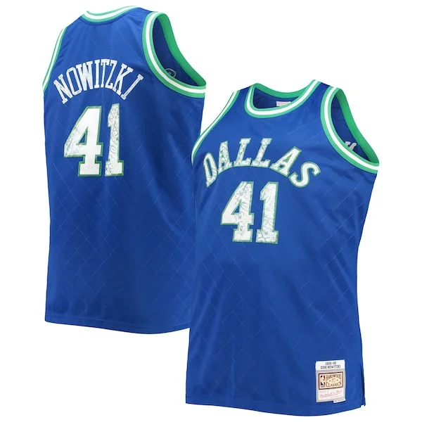 Incantevole Stupendo Prestigioso Dirk Nowitzki Dallas Mavericks Big & Tall 1998/99 NBA 75th Anniversary Diamond Swingman Jersey Blue
