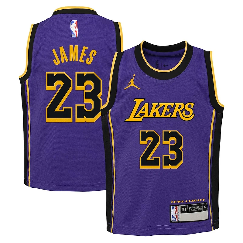 Robusto Elegante LeBron James Los Angeles Lakers Jordan Brand Preschool 2022/23 Dri FIT Replica Jersey Statement Edition Purple