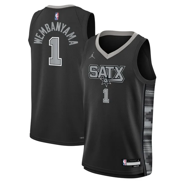 Incantevole Carino Moderno Victor Wembanyama San Antonio Spurs Jordan Brand Youth Swingman Jersey Statement Edition Black