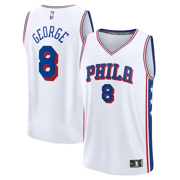 Fantastico Paul George Philadelphia 76ers Youth Fast Break Replica Player Jersey Association Edition White