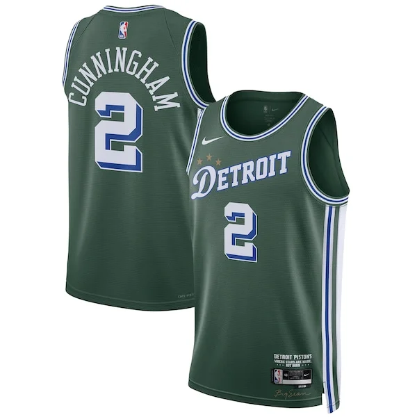 Bellissimo Cade Cunningham Detroit Pistons Nike Unisex 2022/23 Swingman Jersey City Edition Green