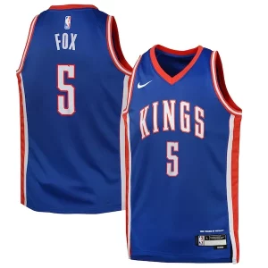 Raffinato Comodo De'Aaron Fox Sacramento Kings Nike Youth 2024/25 Swingman Player Jersey City Edition Blue