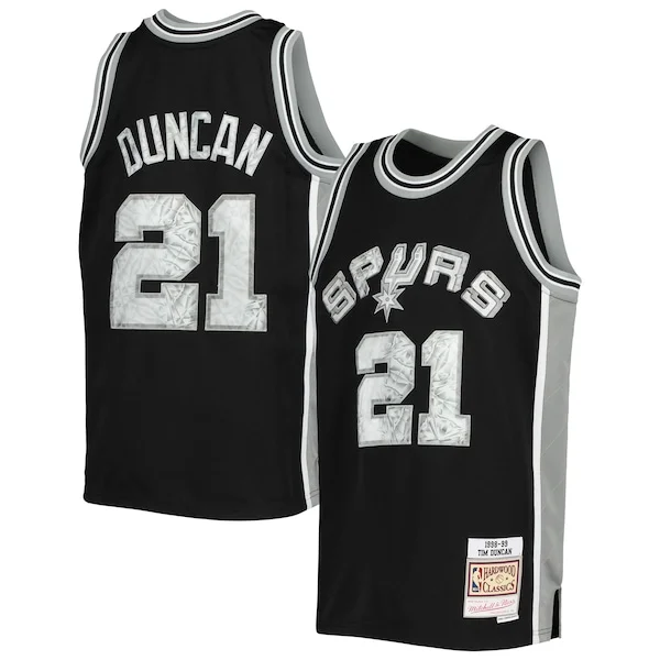 Ottimo Fascinante Accattivante Tim Duncan San Antonio Spurs Youth 1998/99 Hardwood Classics 75th Anniversary Diamond Jersey