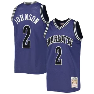 Splendido Classico Larry Johnson Charlotte Hornets 1994/95 Hardwood Classics Off Court Swingman Jersey Purple