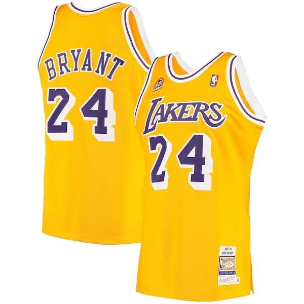 Gorgeous Stupendo Men's Los Angeles Lakers Kobe Bryant Gold 2007 Hardwood Classics Authentic Jersey