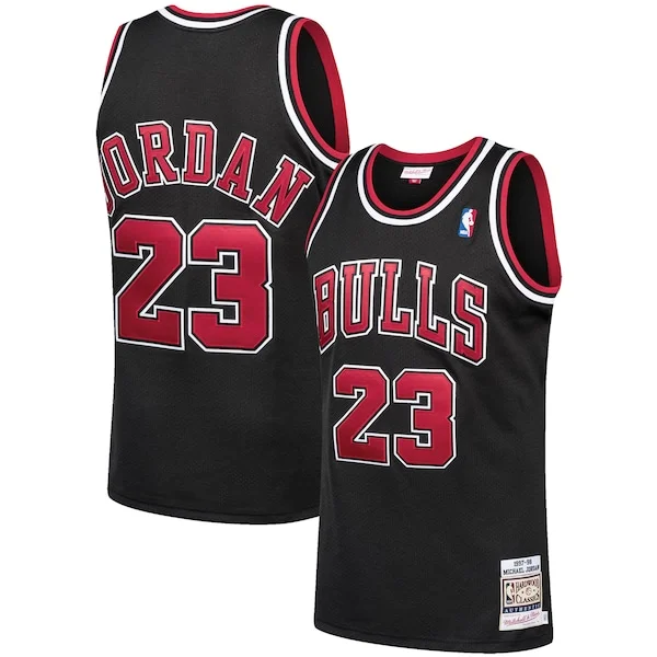 Bellissimo Michael Jordan Chicago Bulls 1997/98 Hardwood Classics Authentic Jersey Black/Scarlet/White