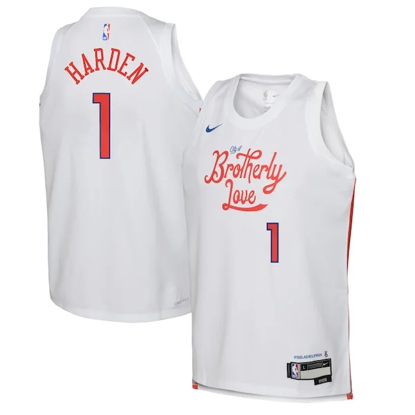 Ottimo Elegante Cool James Harden Philadelphia 76ers Nike Youth 2022/23 Swingman Jersey City Edition White