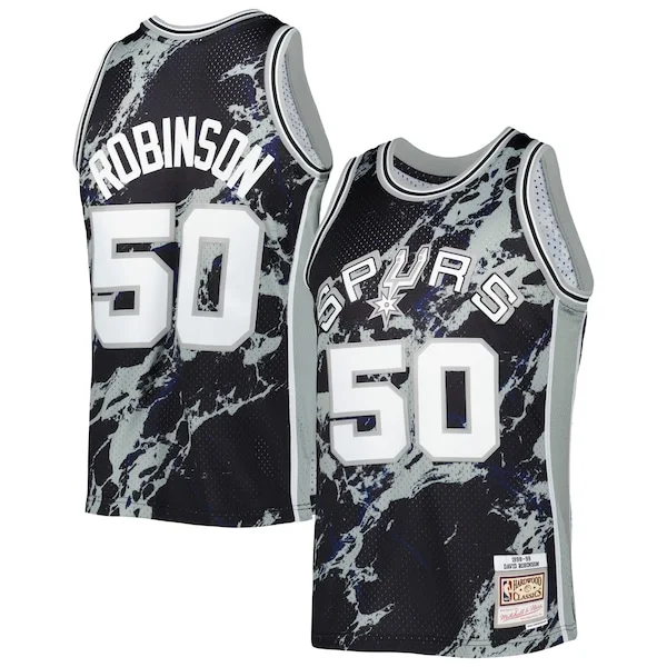 Stupendo Accattivante David Robinson San Antonio Spurs 1998/99 Hardwood Classics Marble Swingman Jersey Black