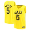 Versatile Cody Williams Utah Jazz Youth 2024 NBA Draft Fast Break Player Jersey Icon Edition Yellow