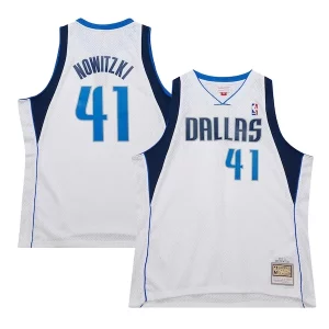 Accattivante Lussuoso Dirk Nowitzki Dallas Mavericks 2010/11 Hardwood Classics Swingman Jersey White