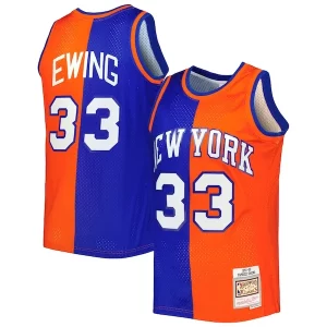 Ottimo Gorgeous Patrick Ewing New York Knicks Hardwood Classics 1991/92 Split Swingman Jersey Blue/Orange