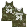 Fantastico Prestigioso Shaquille O'Neal Los Angeles Lakers Hardwood Classics 1996/97 Ghost Green Swingman Jersey Camo