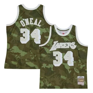 Fantastico Prestigioso Shaquille O'Neal Los Angeles Lakers Hardwood Classics 1996/97 Ghost Green Swingman Jersey Camo