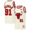 Fantastico Cool Robusto Dennis Rodman Chicago Bulls Chainstitch Swingman Jersey Cream