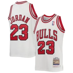 Moderno Fantastico Attraente Michael Jordan Chicago Bulls Youth 1997/98 Hardwood Classics Authentic Jersey White/Black/Red
