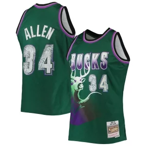 Trendy Sofisticato Fascinante Ray Allen Milwaukee Bucks 1996/97 Hardwood Classics NBA 75th Anniversary Diamond Swingman Jersey Green