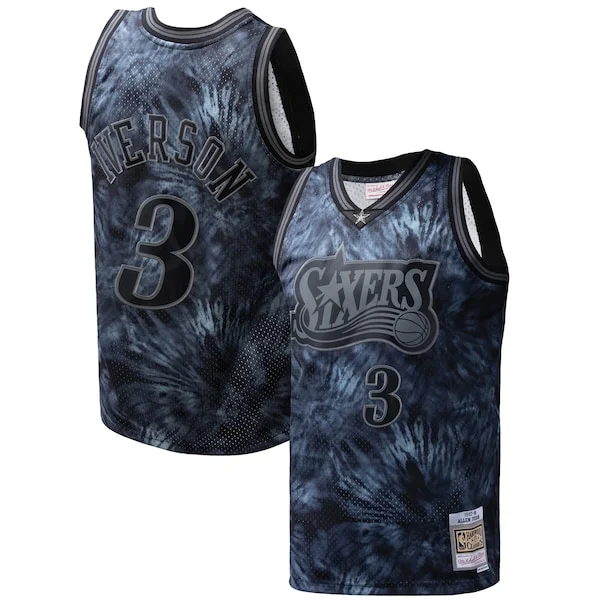 Duraturo Meraviglioso Allen Iverson Philadelphia 76ers Hardwood Classics 1997/98 Tie Dye Swingman Jersey Black