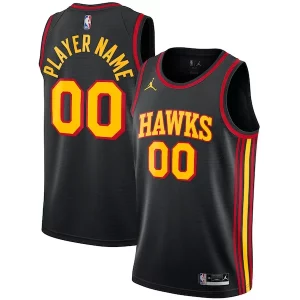 Incantevole Atlanta Hawks Jordan Brand Swingman Custom Jersey Statement Edition Black