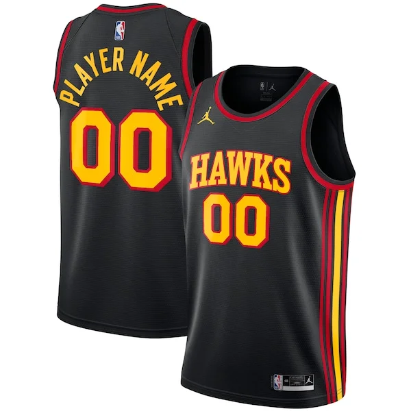 Incantevole Atlanta Hawks Jordan Brand Swingman Custom Jersey Statement Edition Black