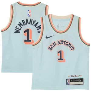 Raffinato Victor Wembanyama San Antonio Spurs Nike Preschool 2024/25 Swingman Player Jersey City Edition Light Blue