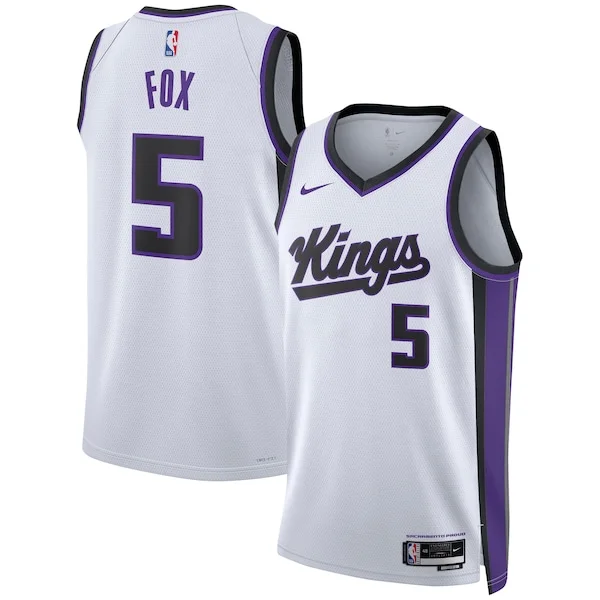 Carino Pratico De'Aaron Fox Sacramento Kings Nike Unisex Swingman Jersey Association Edition White/Black