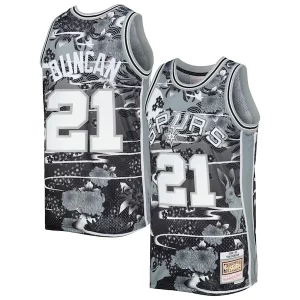 Bellissimo Eccezionale Tim Duncan San Antonio Spurs 1998/99 Hardwood Classics Lunar New Year Swingman Jersey Silver