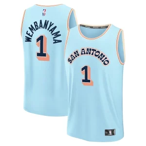 Fantastico Comodo Versatile Victor Wembanyama San Antonio Spurs 2024/25 Fast Break Player Jersey City Edition Light Blue
